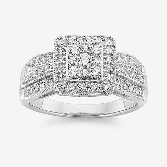 Diamond Blossom 1/2 CT. T.W. Diamond In 10K White Gold Ring