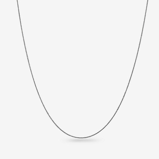 14K White Gold 14-24" Solid Cable Chain Necklace