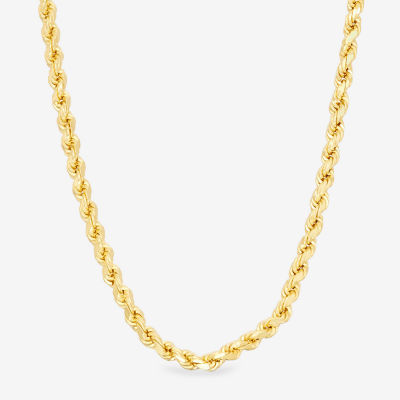 14K Gold over Silver Solid Rope 16-30 Inch Chain Necklace
