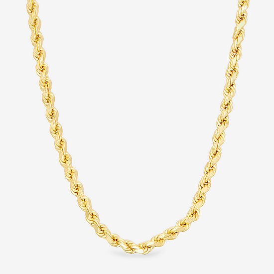 14K Gold over Silver Solid Rope 16-30 Inch Chain Necklace