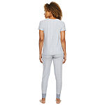 Jaclyn True Stripe Family Sleep Womens Short Sleeve 2-pc. Pant Pajama Set