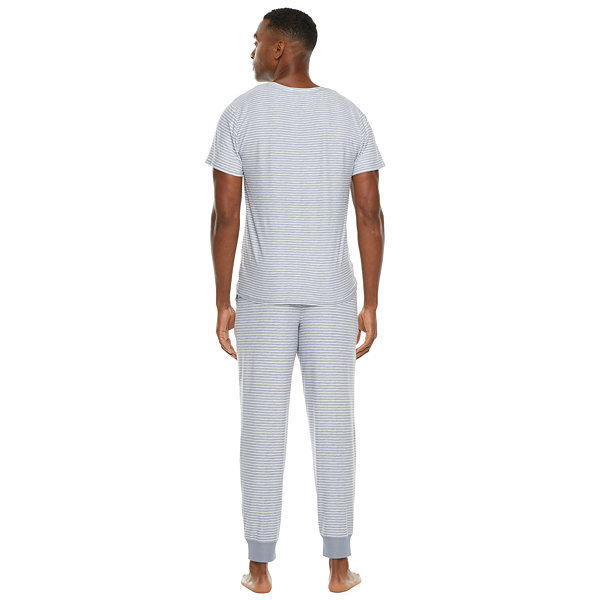 Jaclyn True Stripe Family Sleep Mens Short Sleeve 2-pc. Pant Pajama Set