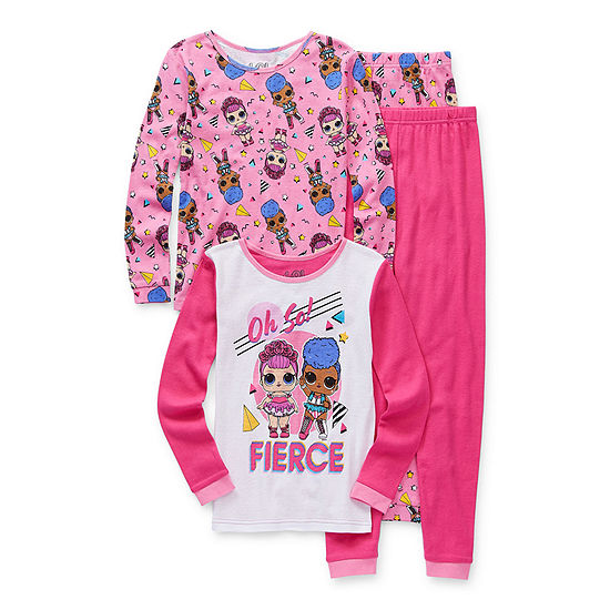Little & Big Girls 4-pc. LOL Pant Pajama Set