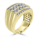 Mens 1 1/4 CT. T.W. Genuine White Diamond 10K Gold Fashion Ring