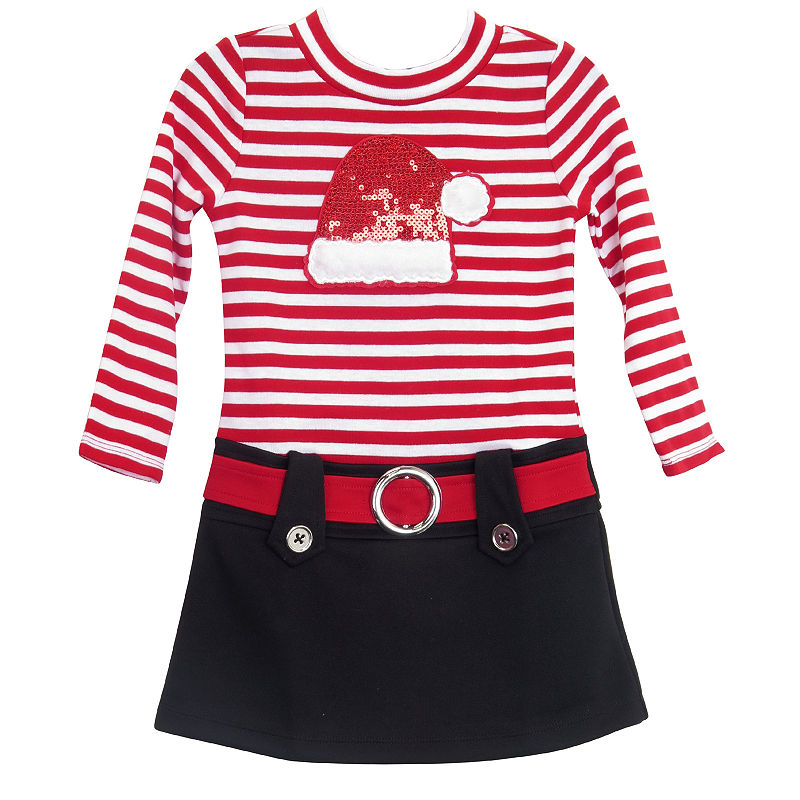 UPC 883914483851 product image for Lilt Long Sleeve Drop Waist Dress - Toddler Girls | upcitemdb.com