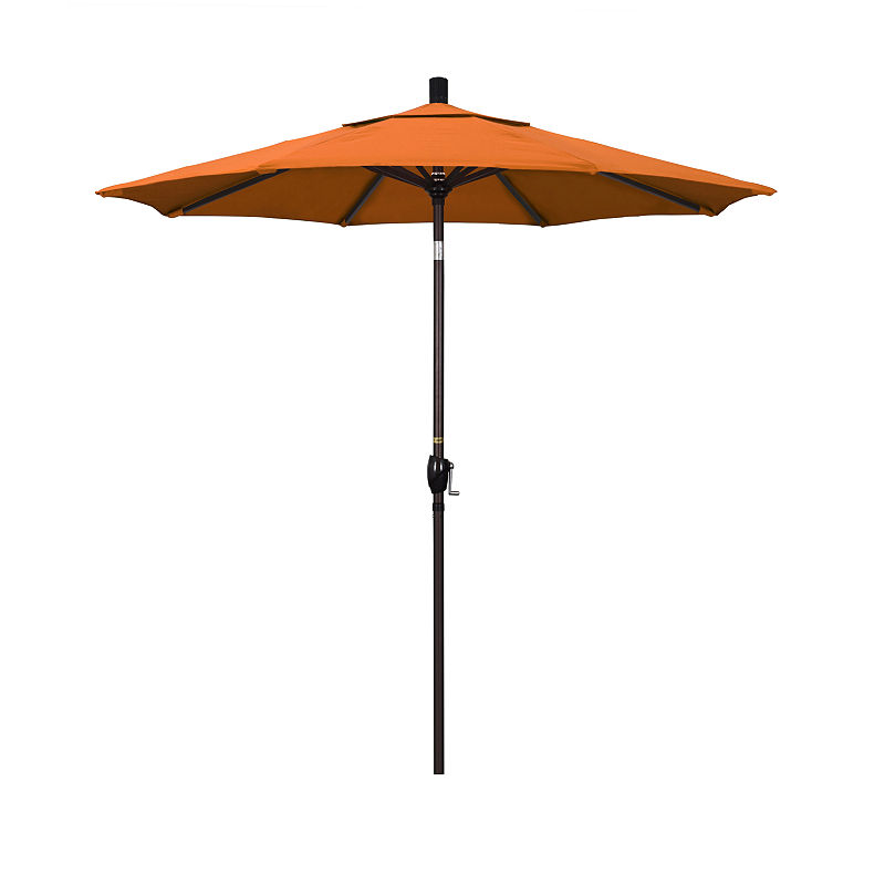 California Umbrella 7.5' Pacific Trail Series Pacifica Patio Umbrella With Bronze Aluminum Pole Aluminum Ribs Push Button Tilt Crank Lift, Red