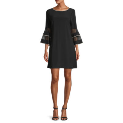 msk long sleeve embellished sheath dress