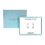 Itsy Bitsy Sterling Silver 2 Pair Cubic Zirconia Earring Set