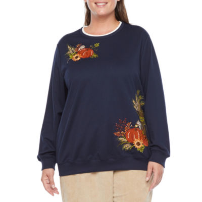 alfred dunner classics womens crew neck long sleeve sweatshirt