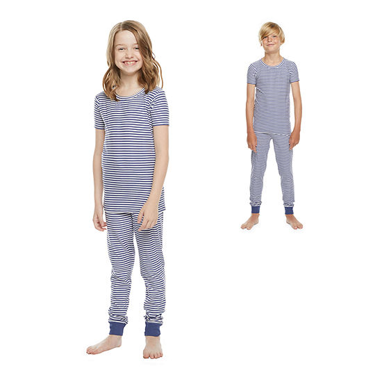 Jaclyn Magazine Stripe Family Sleep Little & Big Unisex 2-pc. Pajama Set
