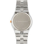 Personalized Dial Mens Diamond-Accent Silver-Tone Watch