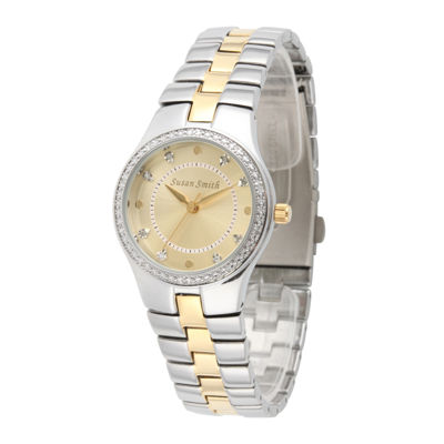 Personalized Dial Womens Diamond-Accent Two-Tone Bracelet Watch - JCPenney