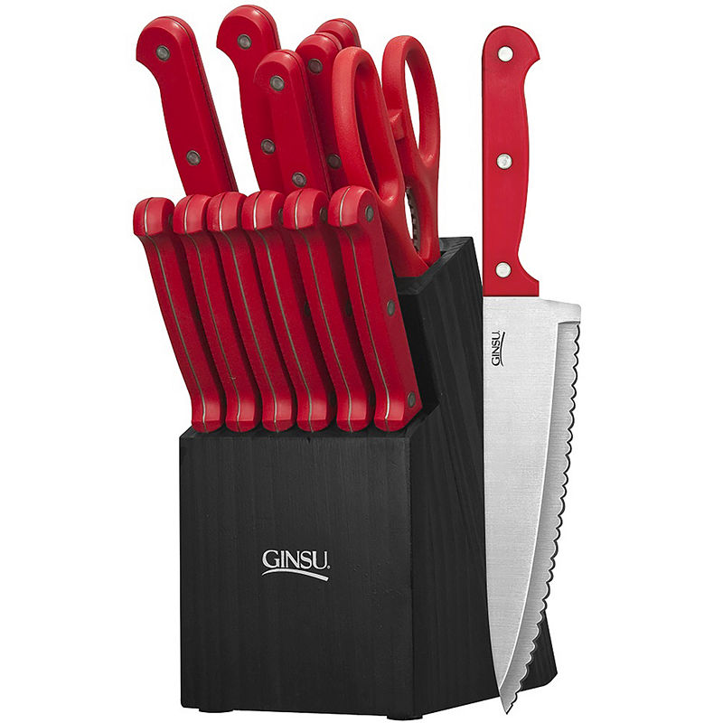 Ginsu Essential Series 14-Pc. Knife Set, Red