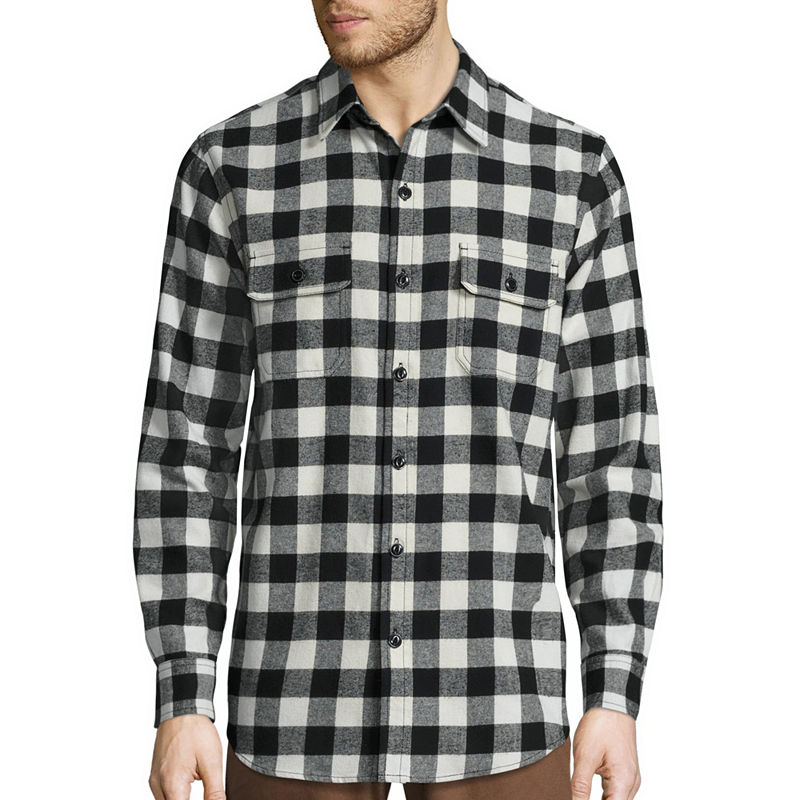 Big Mac Flannel Plaid Shirt, Mens, Size X-Large, Black