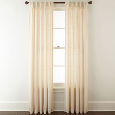 Jcpenney Home Bayview Pinch Pleat Back Tab Semi Sheer Curtain
