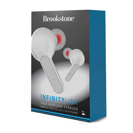 Southern Telecom Brookstone Infinity Link True Wireless Earbuds-Wireless Charging Case-Auto-Pairing in White