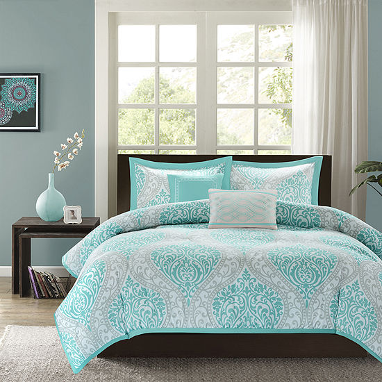 Intelligent Design Lilly Damask Duvet Cover Set Jcpenney Color Aqua