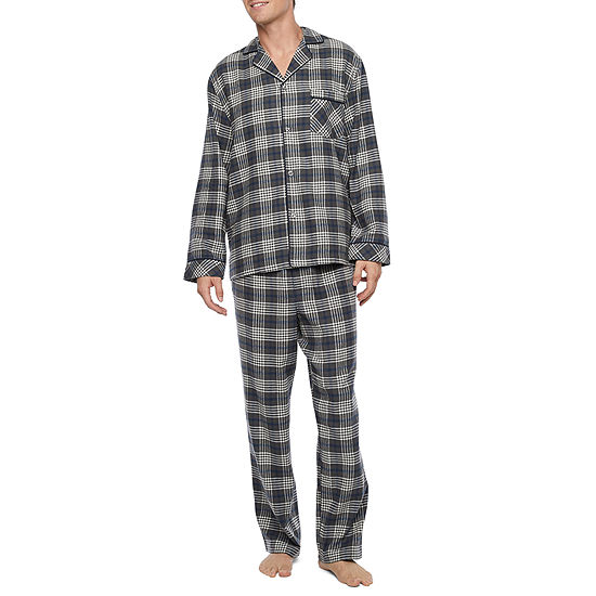 St. John's Bay Flannel Mens 2 PC Pant Pajama Set