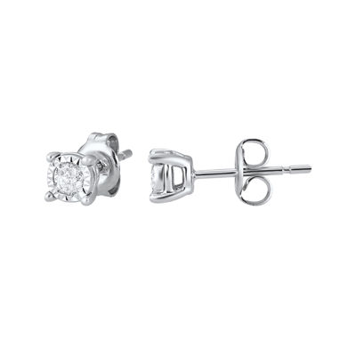 ¼ CT. T.W. TruMiracle® Genuine Diamond Stud Earrings, Color: Wg - JCPenney