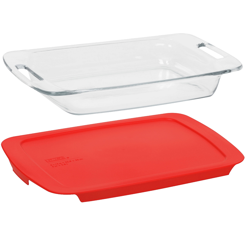 Pyrex Easy Grab 3 qt. Baking Dish with Red Plastic Cover