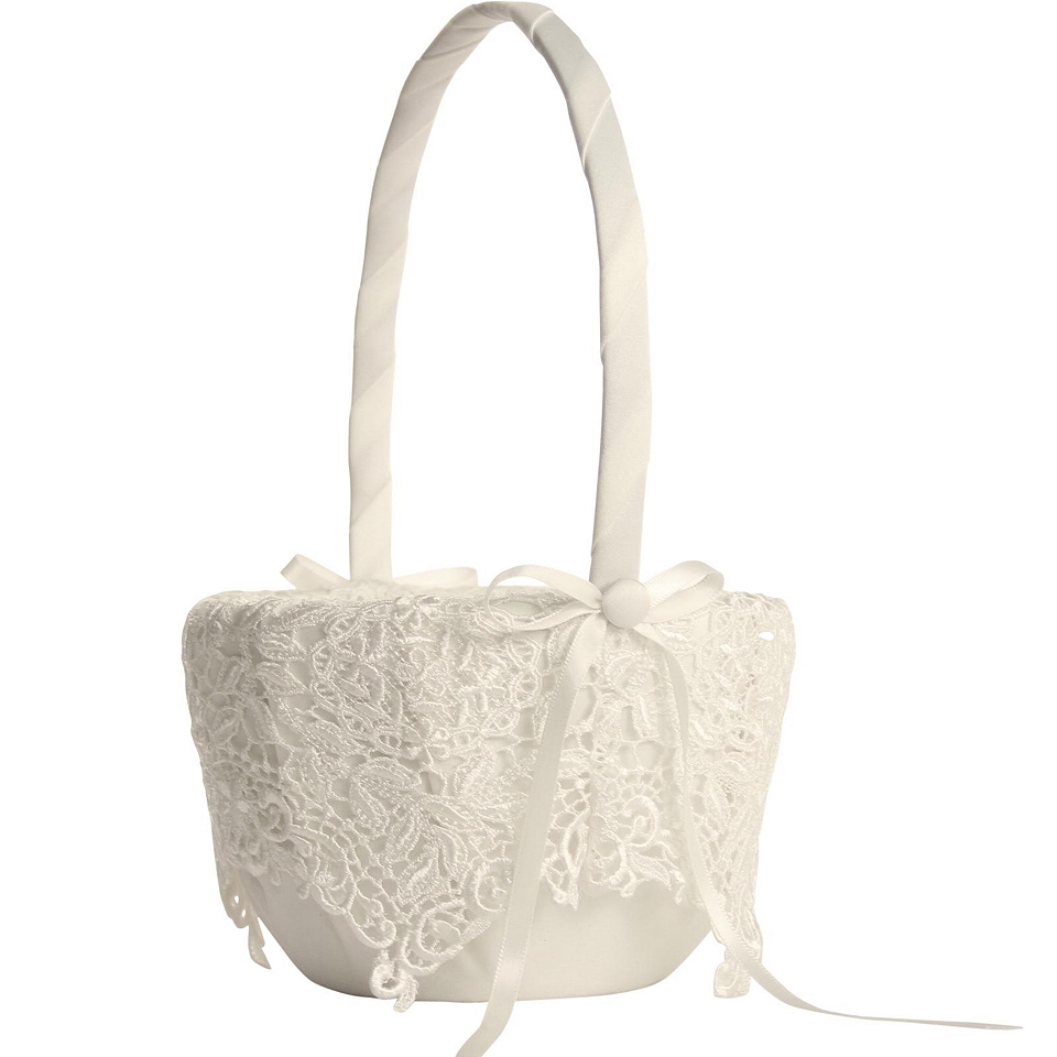 IVY LANE DESIGN Ivy Lane Design Vintage Lace Flower Girl Basket, White