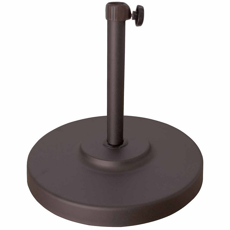 California Umbrella 50Lbs Umbrella Base With Steel Cover With Concrete Bronze, Brown