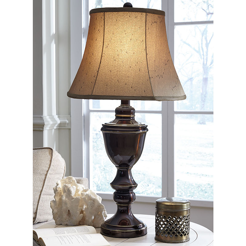 Signature Design By Ashley Glyn 2-Pc. Metal Table Lamp, Brown
