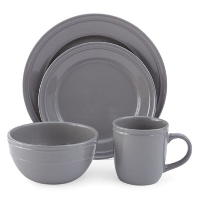 JCPenney Home™ Stoneware 4-pc. Place Setting, Color: Grey