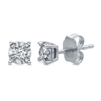 silver diamond stud earrings