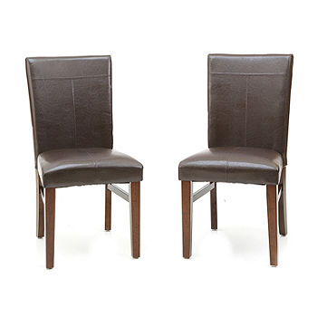 Faux Leather Parsons Dining Chairs, Leather Parsons Chairs Dining Room