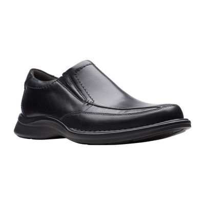 clarks black slip on shoes