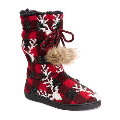 ladies zip up boot slippers