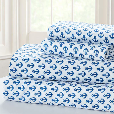Harper Lane Baja Anchors Microfiber Easy Care Sheet Set Color