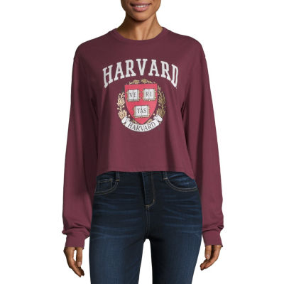 Juniors Womens Crew Neck Long Sleeve Graphic T Shirt Color