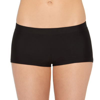 black and orange swim trunks
