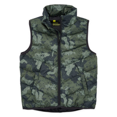 boys camo puffer vest