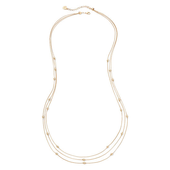 Liz Claiborne® Silver-Tone 3-Row Layered Necklace