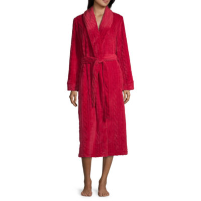Liz Claiborne Womens Fleece Robe Long Sleeve Long Length - JCPenney