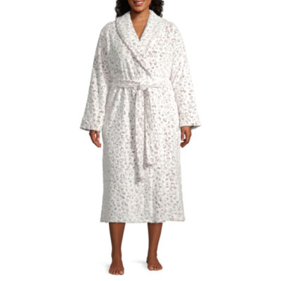 Liz Claiborne WomensPlus Fleece Robe Long Sleeve Long Length JCPenney