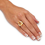 Womens Genuine Yellow Citrine 14K Gold Over Silver Cocktail Ring
