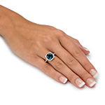 Womens Genuine Blue Topaz 14K Gold Over Silver Cocktail Ring