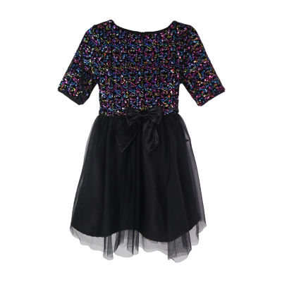 girls black party dress