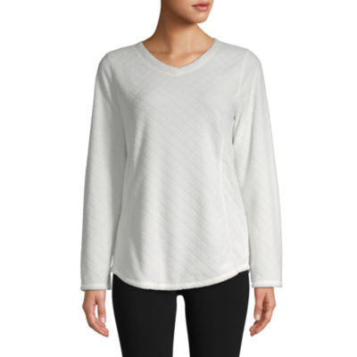 v neck fleece sweatshirt