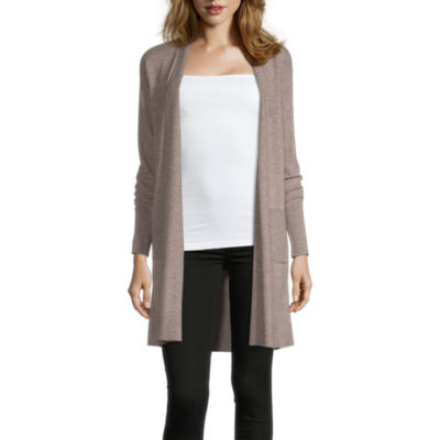 liz claiborne womens long sleeve open front cardigan