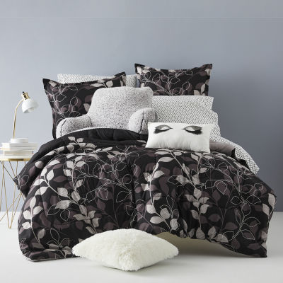 Home Expressions Graphic Leaf Trees + Leaves Reversible Complete Bedding Set with Sheets