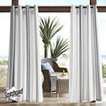 Madison Park Bolinas Stripe 54"W X 84"L Sheer Grommet Top Single Outdoor Curtain Panel