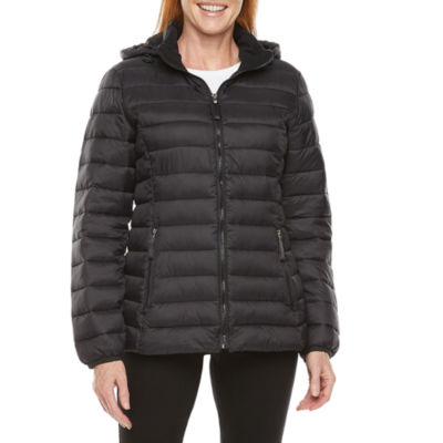 St. John's Bay Packable Water Resistant Lightweight Puffer Jacket