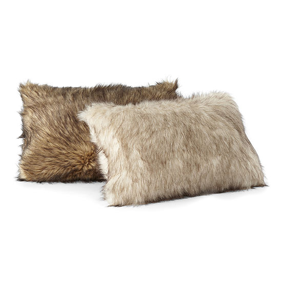 Fieldcrest Luxury Faux Fur Lumbar Pillow