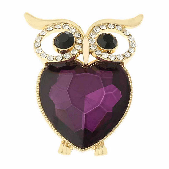 Monet® Crystal Owl Pin, Color: Purple - JCPenney