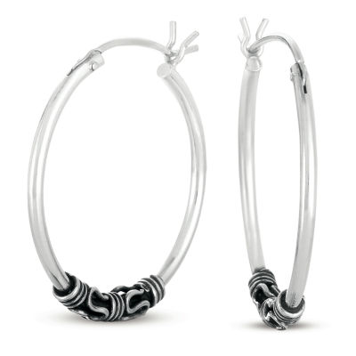 1 2 inch silver hoop earrings